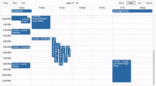 React-big-calendar React NPM Package