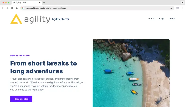 Agility CMS Nextjs Landing Page Template