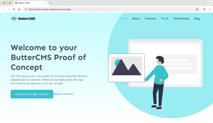 Butter CMS Nextjs Landing Page Template