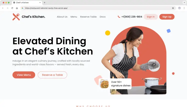 Chef_s Kitchen Nextjs Landing Page Template