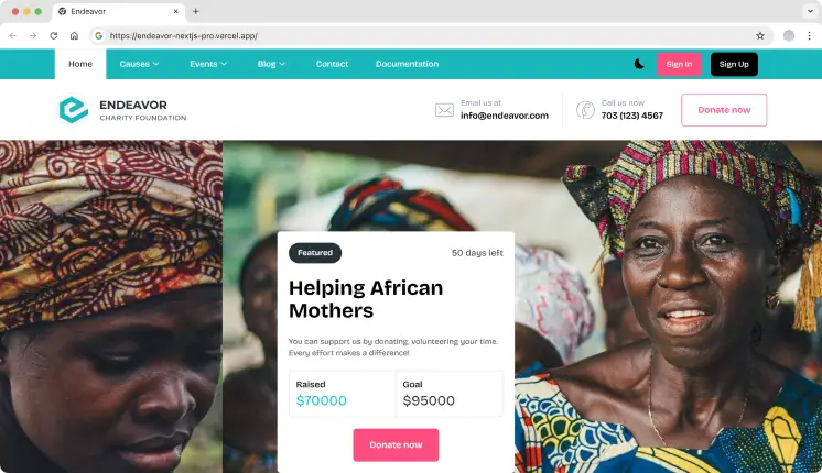 Endeavor Nextjs Landing Page Template