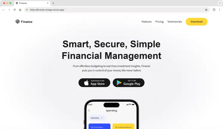 Finwise Nextjs Landing Page Template