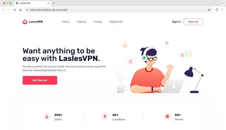 LaslesVPN Nextjs Landing Page Template