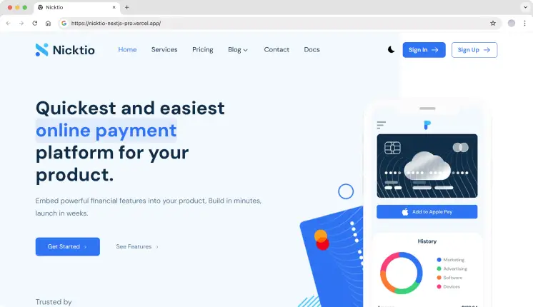 Nicktio Nextjs Landing Page Template
