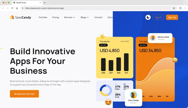 SaaSCandy Nextjs Landing Page Template