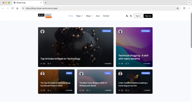 BlogForge React Nextjs Template