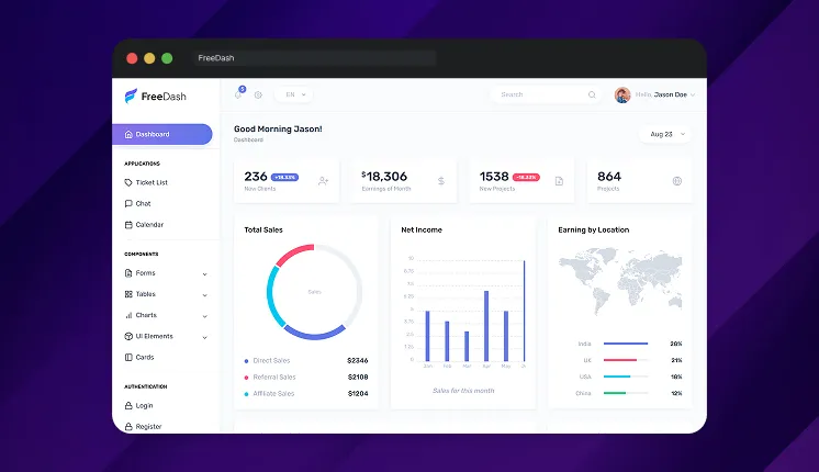 Bootstrap Sidebar freedash