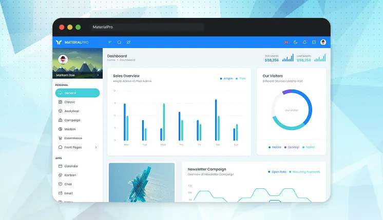 MaterialPro Bootstrap Sidebar