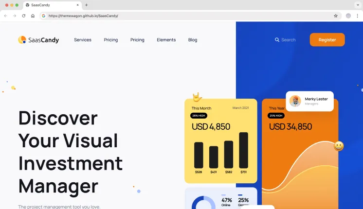 saascandy Website Template