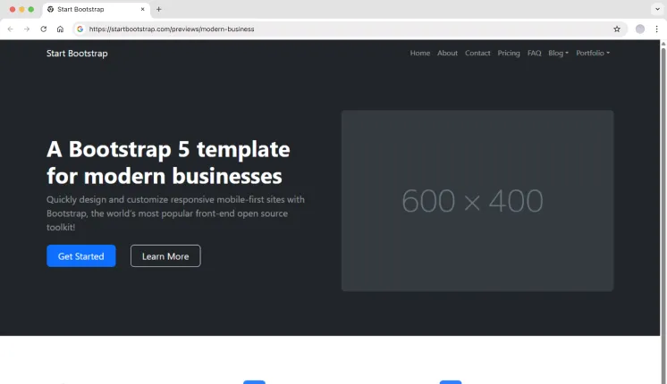 startbootstrap Website Template