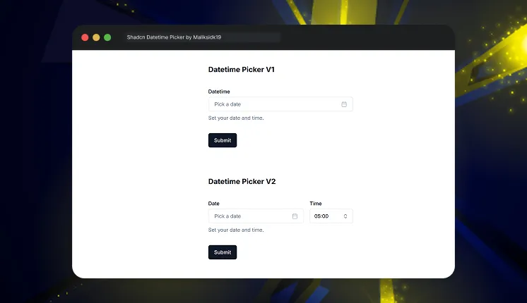 Shadcn Datetime Picker by Maliksidk19