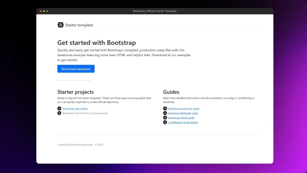 GetBootstrap Official Bootstrap Starter
