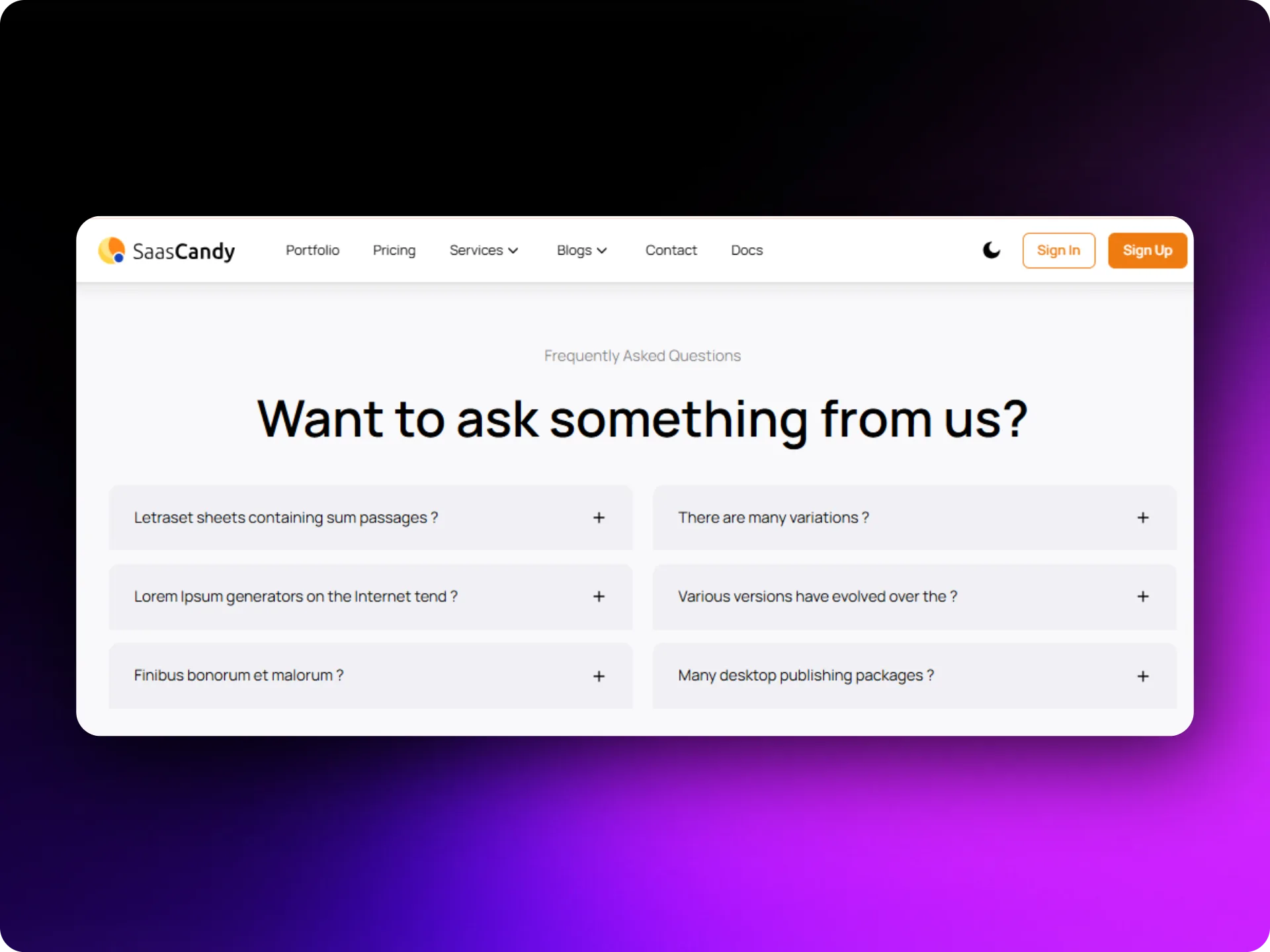 SaaS Candy FAQ Section