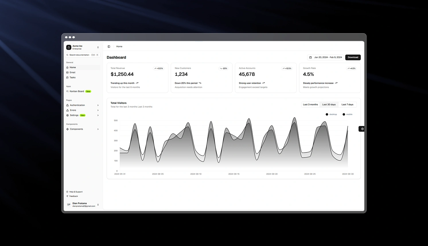 Nuxt Shadcn Dashboard by Dian Prata