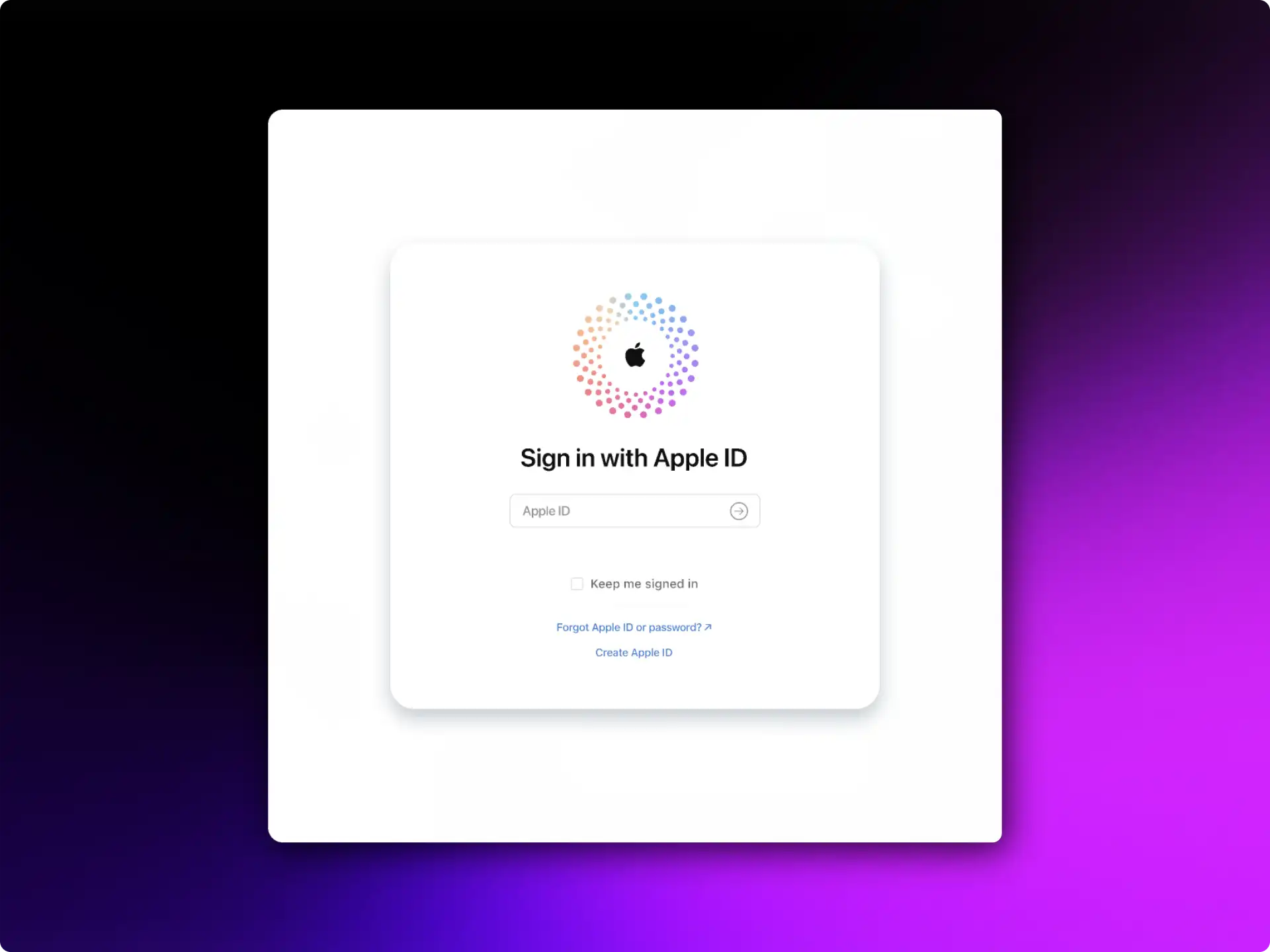 Apple Login React Login Page template