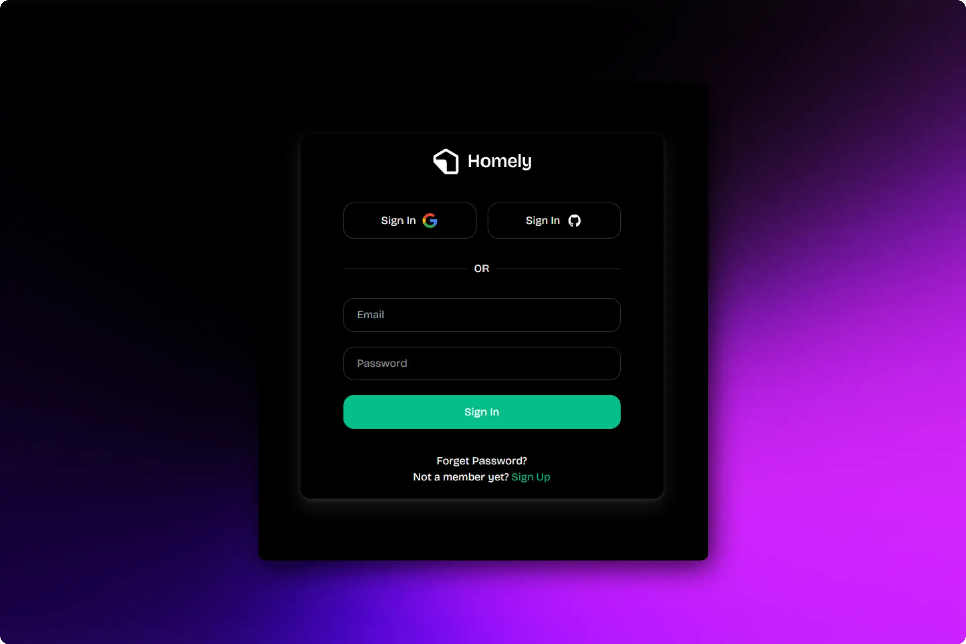 Homely Login React Login page template