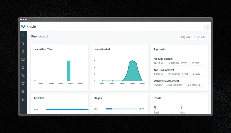 Krayin CRM Dashboard