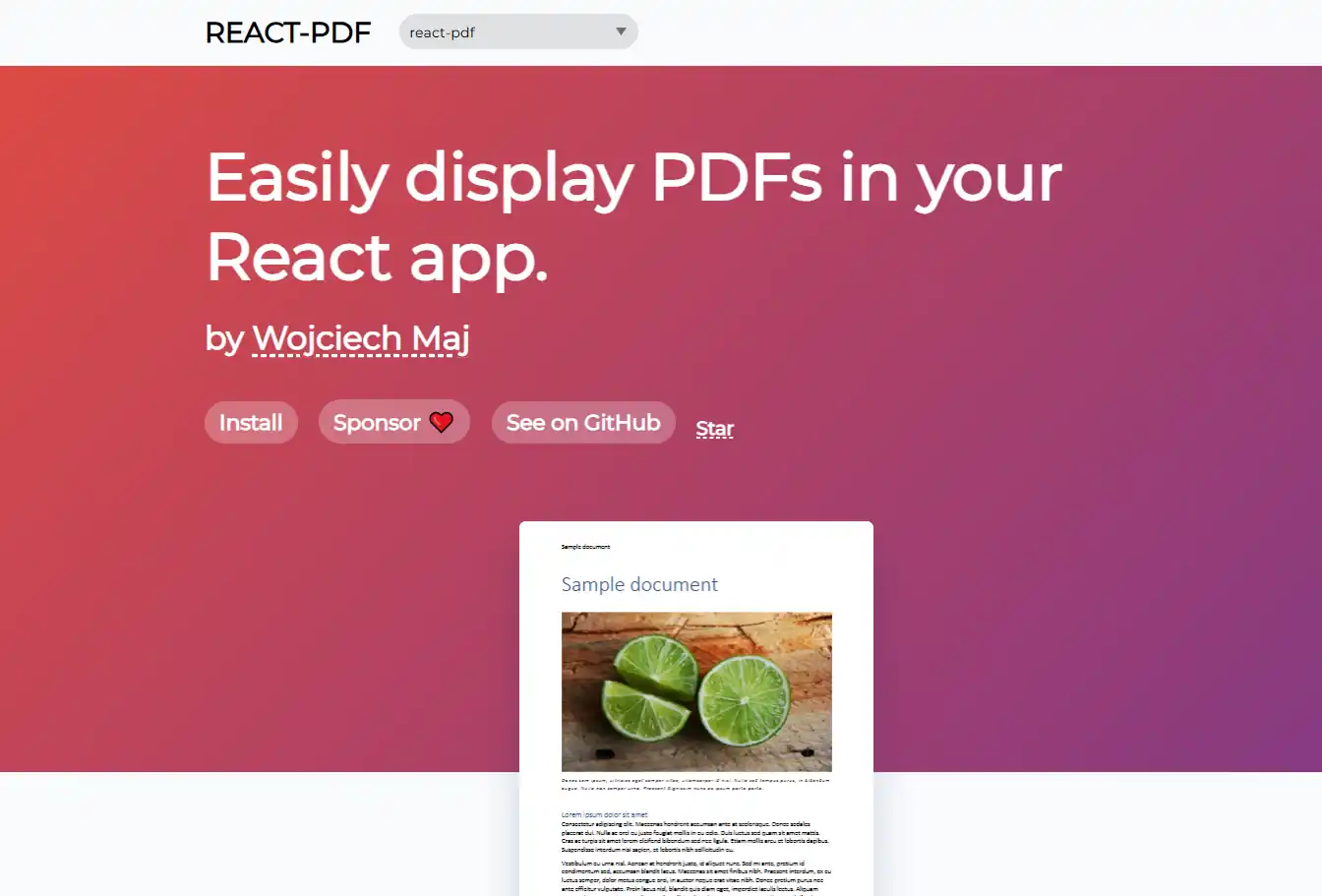 React PDF NPM Package