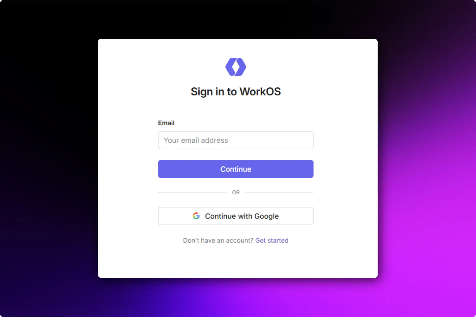 Work os React Login template