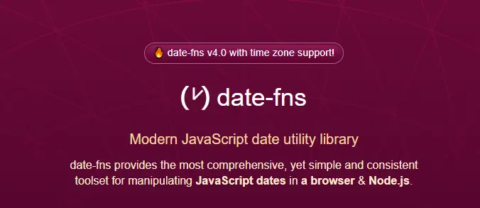 date-fns react npm package