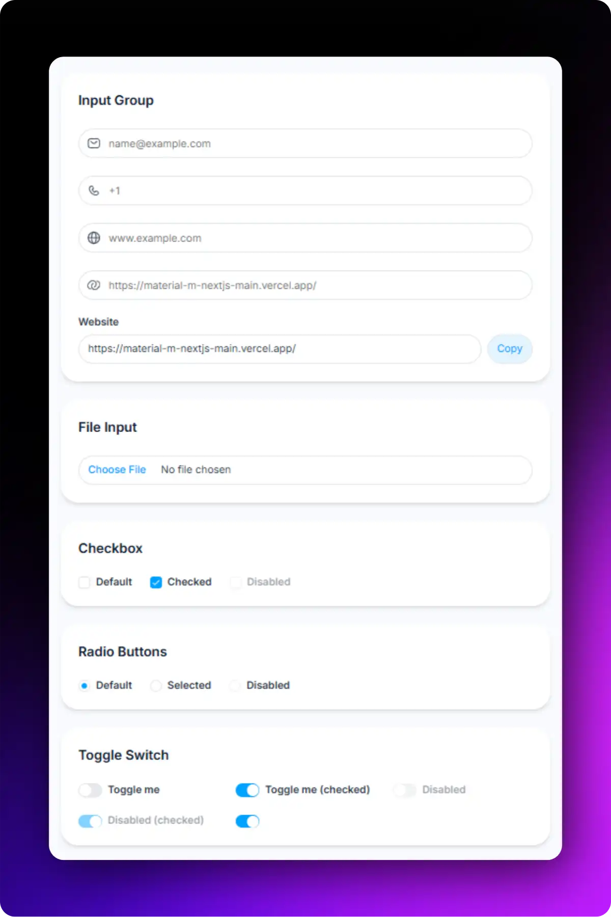 Multipurpose Input Form