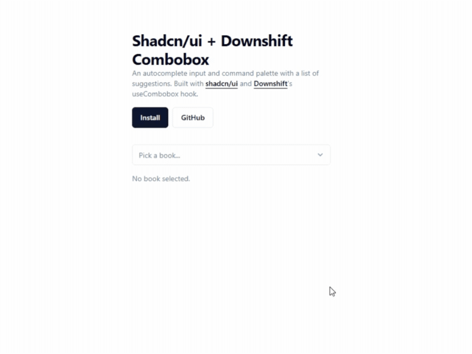 Downshift Selection Shadcn Combobox