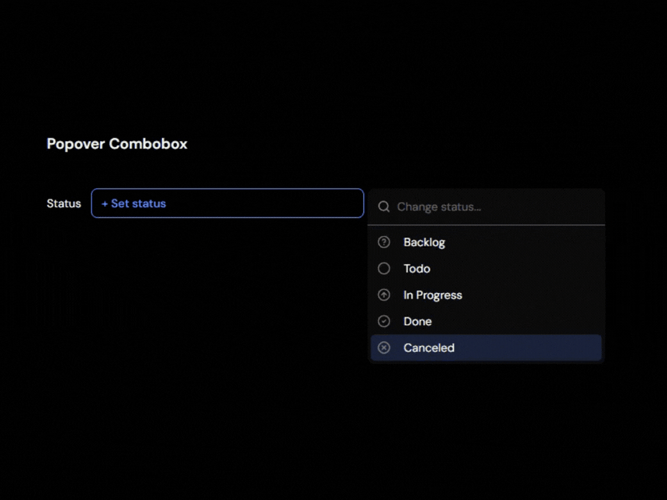 Popover Shadcn Combobox