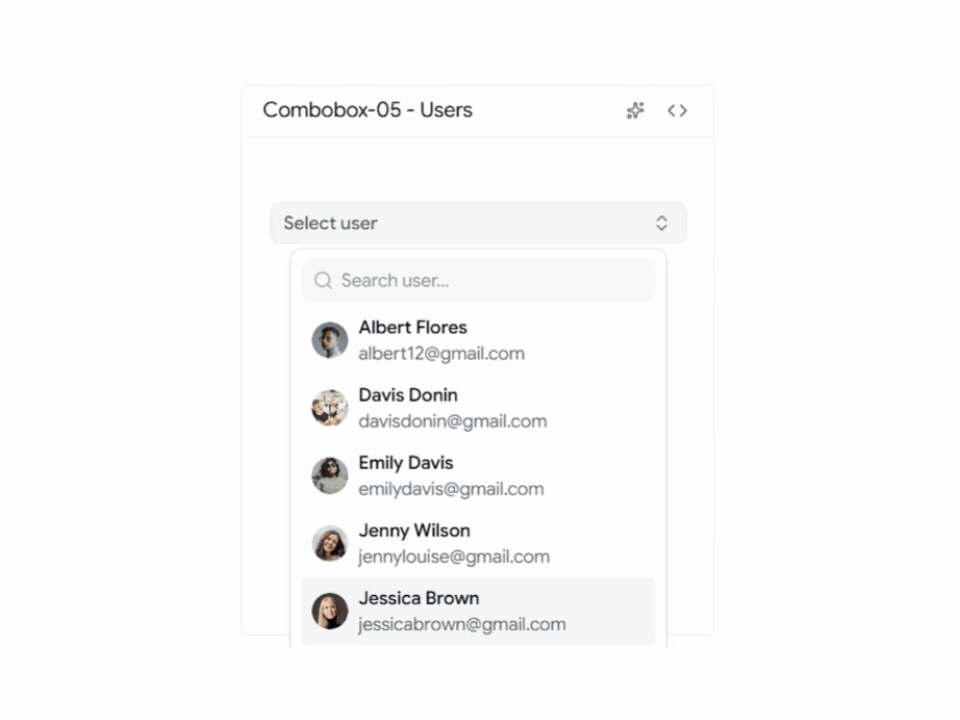 User Selection Shadcn Combobox