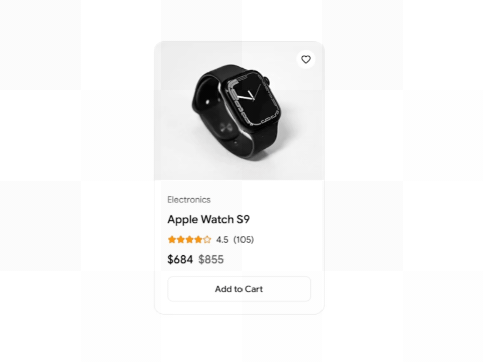 Ecommerce Product Rating Card