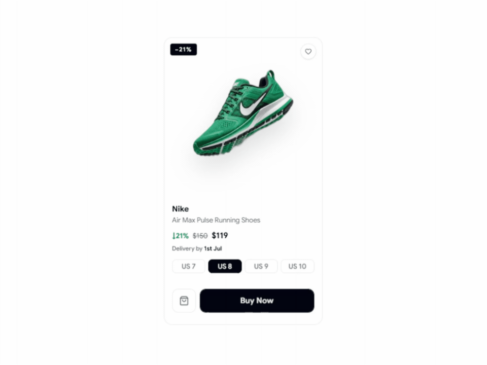 Ecommerce Product Variant Card