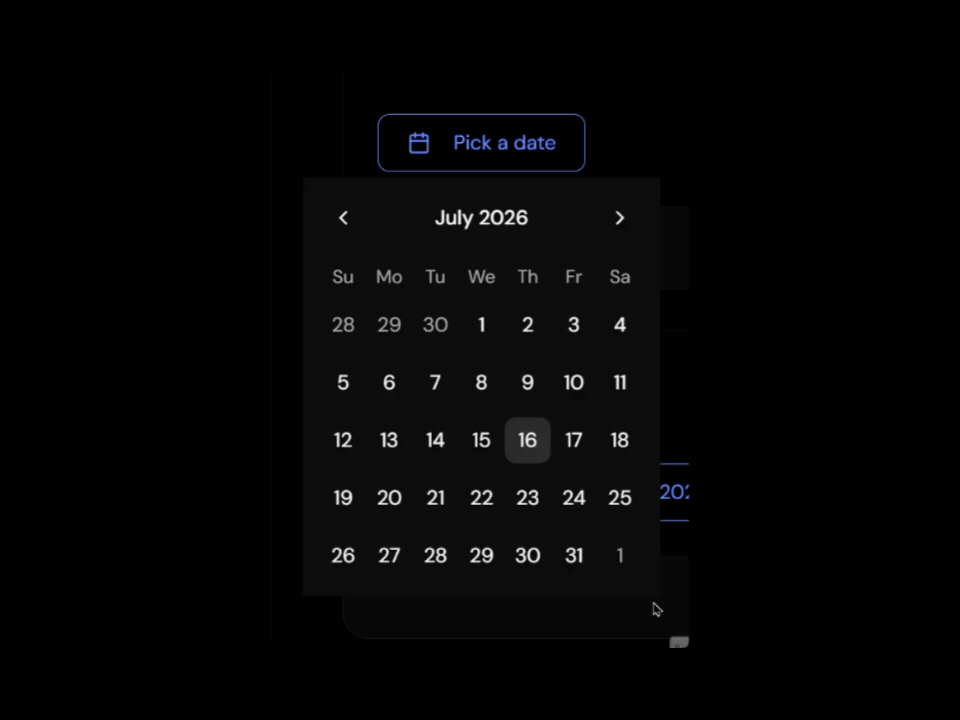 Basic Shadcn Calendar