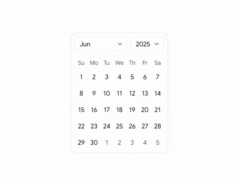 Month and Year Selection Shadcn Calendar