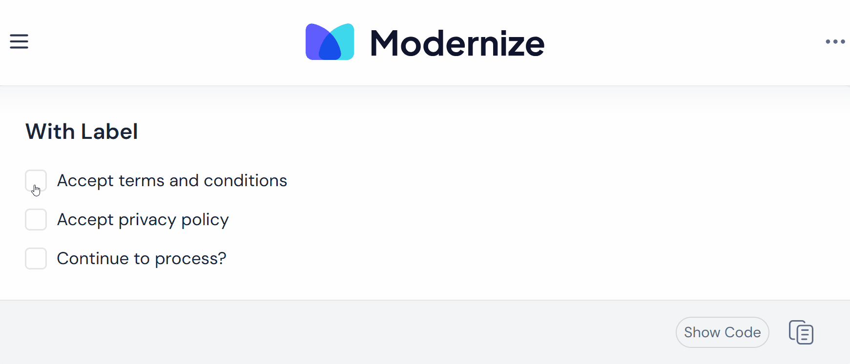 Shadcn Checkbox with Label