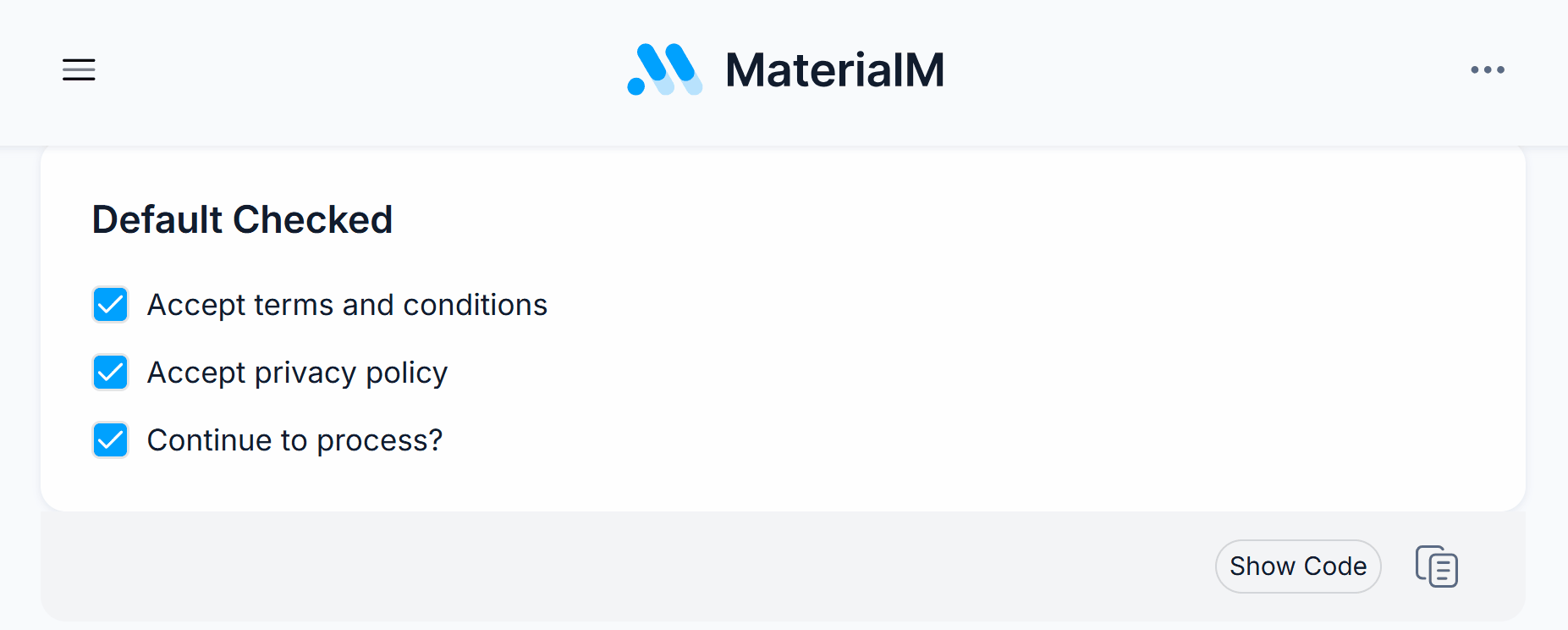 Shadcn Default Checked Checkbox