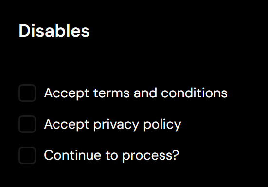Shadcn Disabled Checkbox
