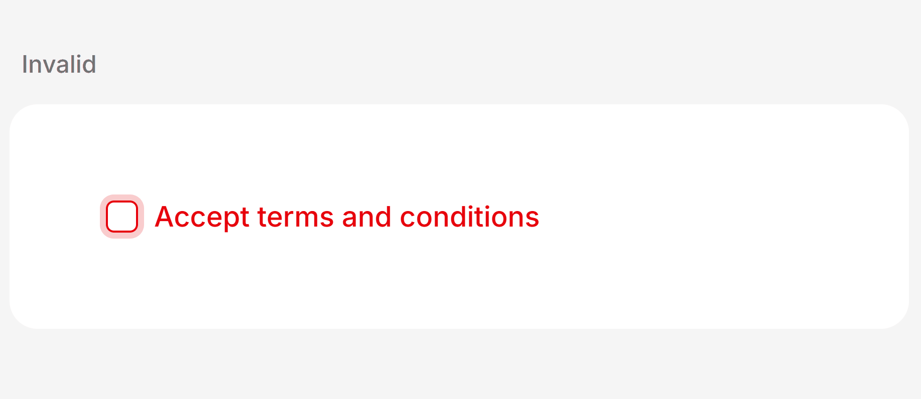 Shadcn Invalid State Checkbox
